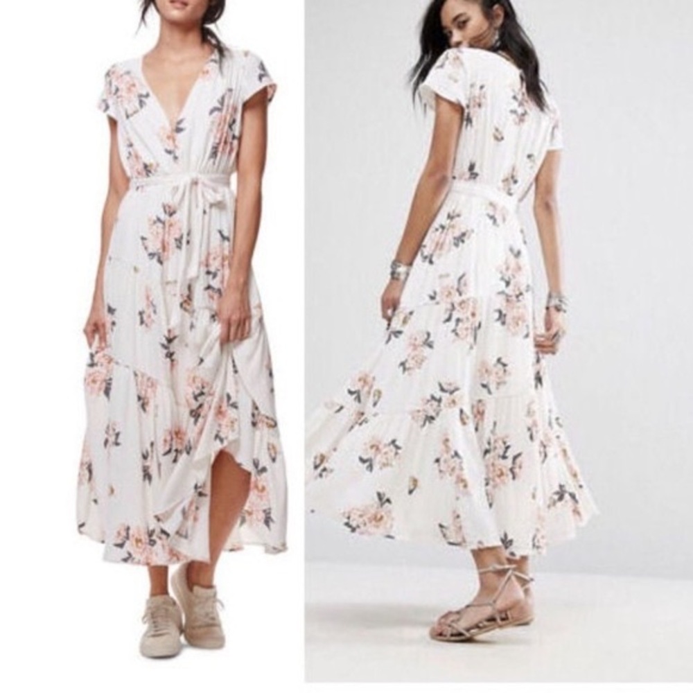 Free People All I Got Floral Maxi Dress in Ivory Size 2 Maxi Floral Long - Picture 2 of 2